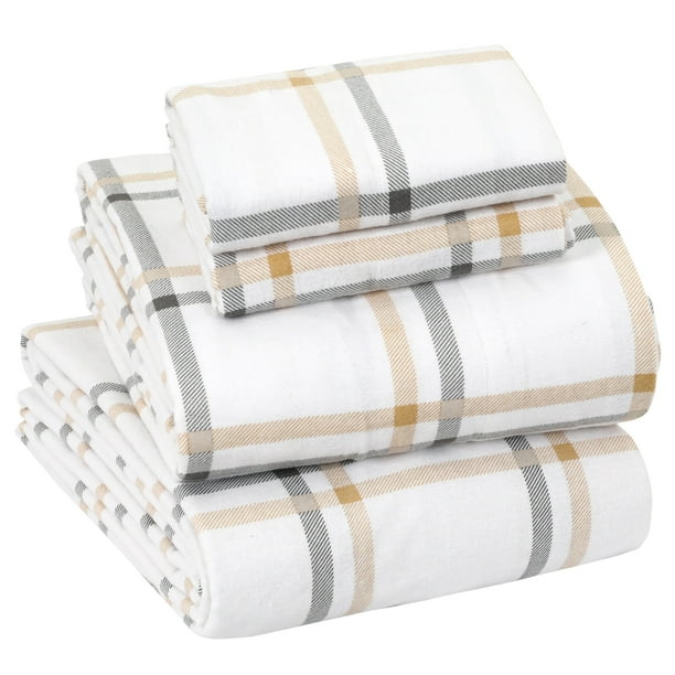 Enviohome 100 Cotton Queen Sheet Set 160 GSM Soft and Cozy Flannel