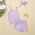 thumbnail image 2 of KPOPLK Toddler Girl Clothes Summer Outfits Clothing for 1t 2t 3t 4t 5t Sleeveless Ruffle Hem Tank Top + Shorts 2Pcs Cute Baby Girls Clothing Set(6-12 Months,Purple), 2 of 8