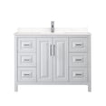 thumbnail image 3 of Wyndham Collection Daria 48" No Mirror Wood Single Bathroom Vanity in White, 3 of 5