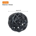 thumbnail image 2 of Unique Bargains 12 Pcs Wicker Rattan Balls 1.6 Inch Rattan Decorative Balls for Vase Fillers Home Decor Black, 2 of 5
