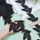 thumbnail image 3 of Cinta de encaje con bordado de hojas de 5 yardas y 4 pulgadas de ancho, inelástica, con borde de hojas, de poliéster, para manualidades, tela bordada para manualidades., 3 of 5