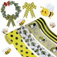 thumbnail image 2 of Dosaele 26 Yards Bee Wired Edge Ribbon 2.5in Wide Hessian Ribbon Crafting Decor 4 Rolls, 2 of 7