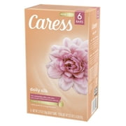 Caress Daily Silk Moisturizing Soap, White Peach & Orange Blossom, 3.75 oz 6 Bars