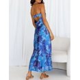 thumbnail image 4 of Vestido largo Realtix con estampado de satén de verano sin espalda para mujer, 4 of 6