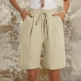 thumbnail image 5 of AherBiu Lounge Shorts for Women Elastic High Waisted Summer Casual Loose Lightweight Short Slacks with Pockets, 5 of 9