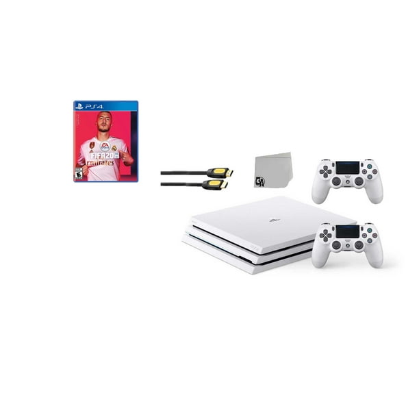 Sony PlayStation 4 Pro Glacier Gaming Consol 2 Controller Included with FIFA-20 BOLT AXTION Bundle - Walmart.com