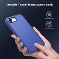 thumbnail image 5 of For iPhone 16e Phone Case,Translucent Frosted Skin Feel Anti-Scratch Hard PC Back Soft TPU Edge,Shockproof Bumper Protective Ultra Slim Thin Fit Rugged Phone Case Cover,Darkblue, 5 of 6