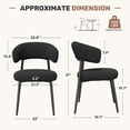 thumbnail image 2 of Hawsaiy Dining Chairs Set of 2, Mid Century Modern Boucle Upholstered Dining Chairs with Curved Backrest, Kitchen Dining Room Chairs with Black Metal Legs, Black, 2 of 8