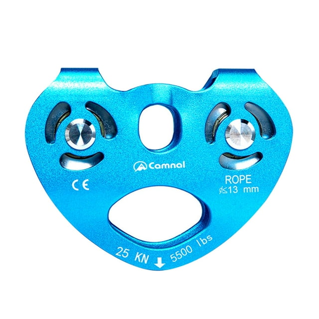 Polea doble de escalada Zulema Tándem 25KN Carro de cable Azul