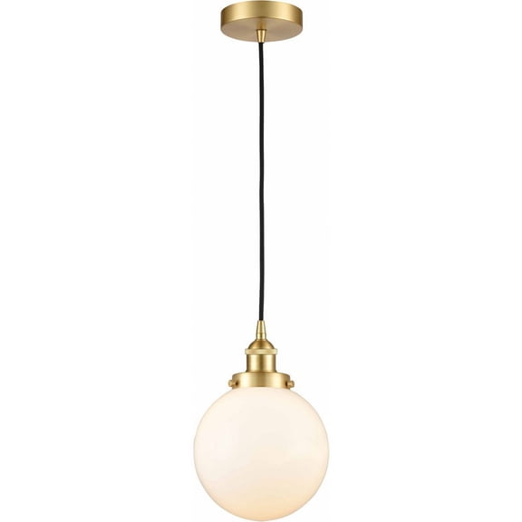 616-1PH-SG-G201-8 Innovations Lighting Beacon - 1 Light Mini Pendant In Industrial Style-11.5 Inches Tall and 8 Inches Wide-Satin Gold Finish-Matte