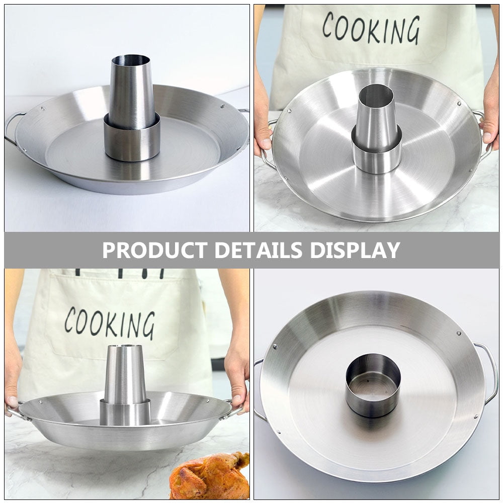 WHAMVOX Stainless Steel Chicken Roaster with Handle for Oven Use, 1-Piece Cooking Accessory for Perfect Roasting