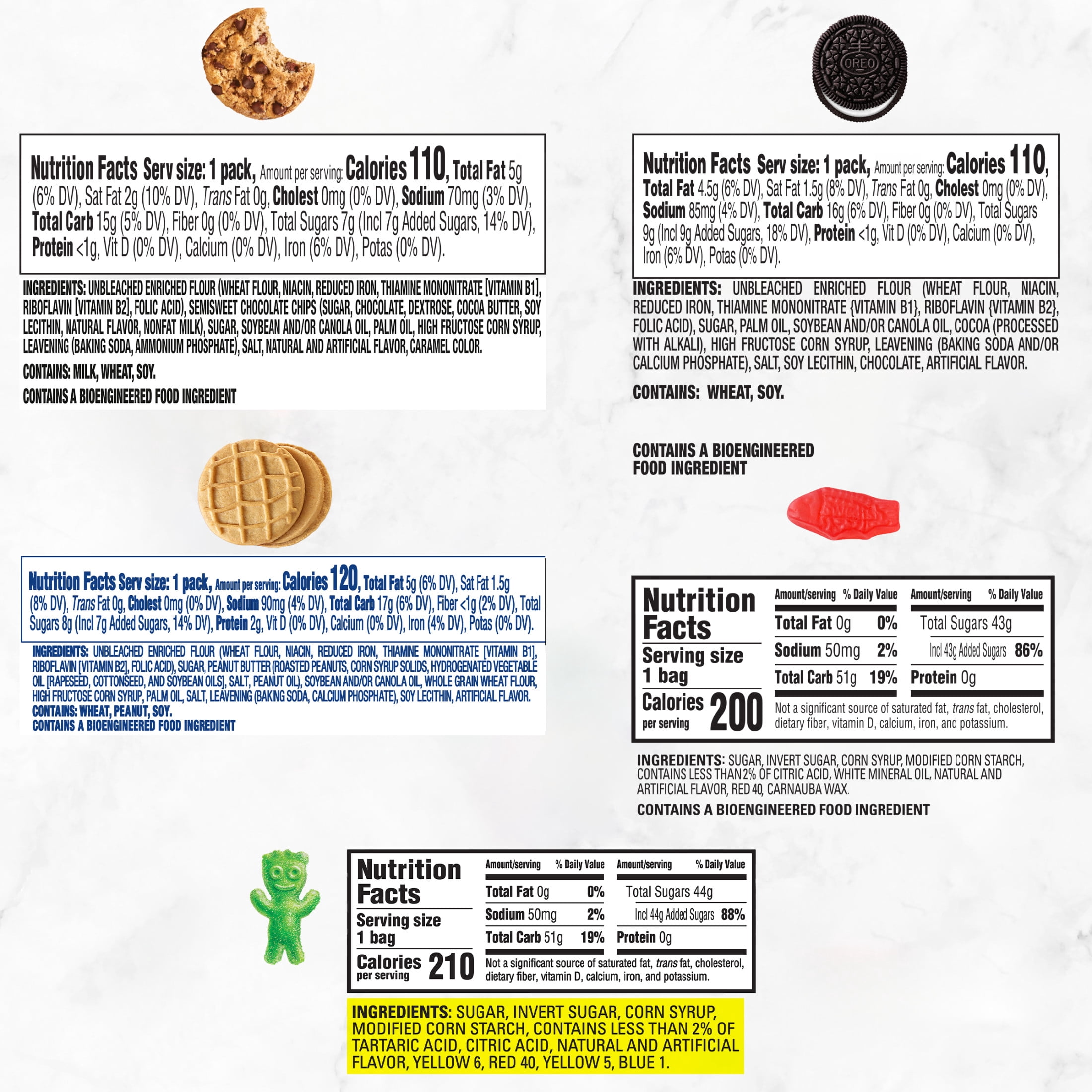 OREO, CHIPS AHOY!, Nutter Butter, SOUR PATCH KIDS & SWEDISH FISH Variety Pack, 40 Snack Packs