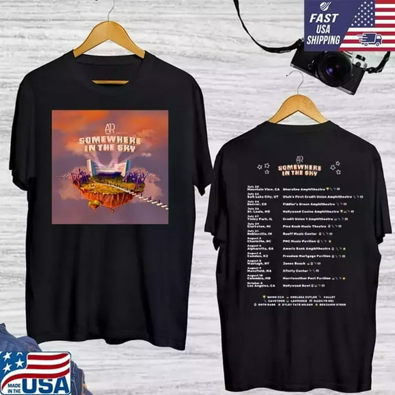 SOMEWHERE IN THE SKY TOUR 2025 AJR BAND 2 SIDED T Shirt Heavyweight T-shirt