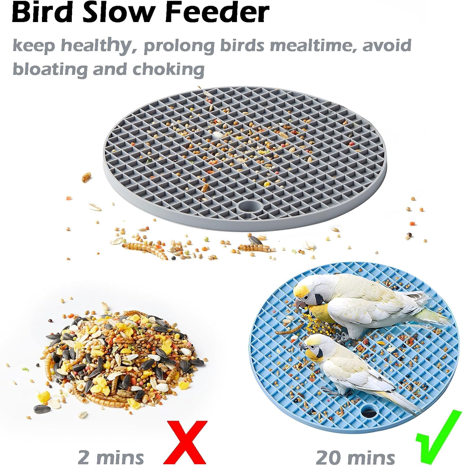 Bird Foraging Toys Puzzle, Interactive Parrot Foraging Toys to Increase Feeding Time, Enrichment Toys for Parakeet, Cockatiel, African Grey, Conure, Budgies