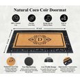 thumbnail image 4 of A1HC Natural Coir and Rubber Paisley Hand-Flocked Monogrammed Doormat, 30"x60", Durable Low Profile Heavy Duty Outdoor Front Door Mat, Black, 4 of 7