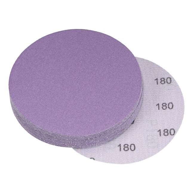 Unique Bargains 15 Pack 4-Inch Purple Sanding Discs 180 Grits Hook & Loop Professional Aluminum Oxide Sandpaper