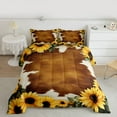 thumbnail image 2 of Castle Fairy Boys Girls Cow Print Twin Comforter Sets,Chic Floral Sunflower Bedding Set, 2 of 8