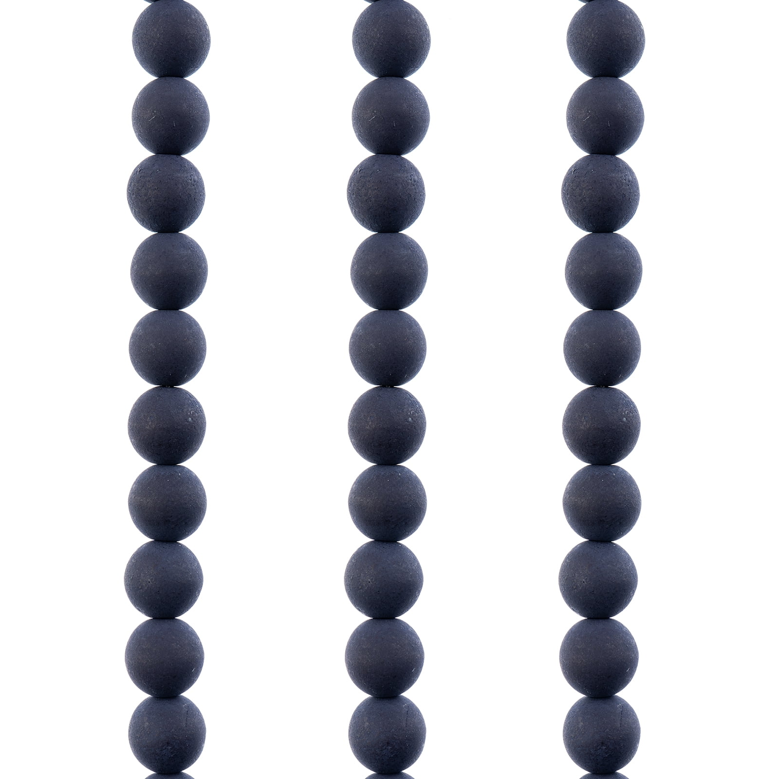 69pcs John Bead 8mm Czech Glass White Alabaster Velvet Black Round Bead Strands for DIY Jewelry Making Crafts