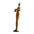 thumbnail image 5 of Women Figure Statue Tribal Lady Sculpture Modern Home Decor African Figurine Statues and Sculptures for Book Shelf Tabletop TV Cabinet Hotel Golden, 5 of 8
