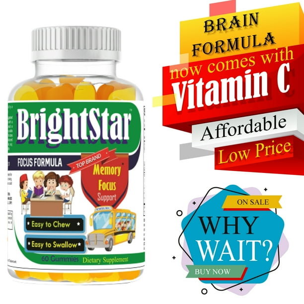 Brightstar Kids Brain Focus Formula Vitamins with Omega 3 6 9 & DHA 60 Gummies - Walmart.com - Walmart.com Brightstar Kids Brain Focus Formula Vitamins with Omega 3 6 9 & DHA 60 Gummies - Walmart.com - Walmart.com
