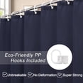 thumbnail image 3 of Inosoo Fabric Shower Curtain Liner, 72"W x 84"H Waterproof Shower Liner with Hooks, Extra Long Cloth Shower Curtain, Machine Washable, Navy Blue, 3 of 11