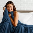 thumbnail image 6 of Bare Home Ultra Soft Microplush Velvet Blanket - Luxurious Fuzzy Fleece Fur - All Season Premium Bed Blanket (King, Dark Blue), 6 of 6