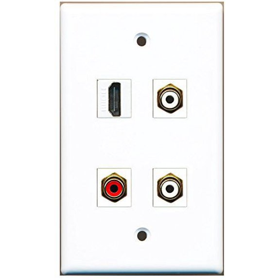 RiteAV - 1 Port HDMI 1 Port RCA Red 2 Port RCA White Wall Plate