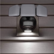 Beams Wired Floodlight - 3-Head Outdoor Motion Sensing LED Security Light, 4100 lumens with Cascading Wall Wash, 1-Pack, Bronze