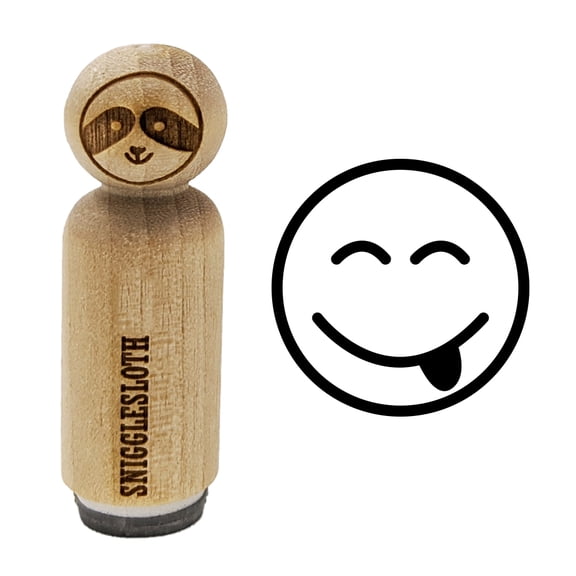 Tongue Out Face Emoticon Rubber Stamp for Scrapbooking Crafting Stamping - Mini 1/2 Inch