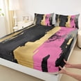 thumbnail image 3 of jejeloiu Vintage Geometric Design Twin Sheet Sets,Black Pink Gold Bedding For Adult 3pcs, 3 of 7