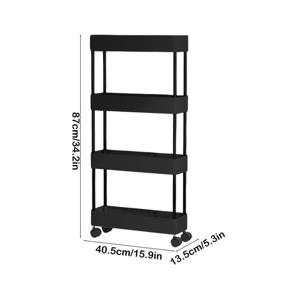 Upgraded Space Saving Slim Rolling Storage 4 Tier Bathroom Storage Organizer Laundry Room Mobile Shelving Unit Multi Purpose For Kitchen Bathroom Narrow Places J