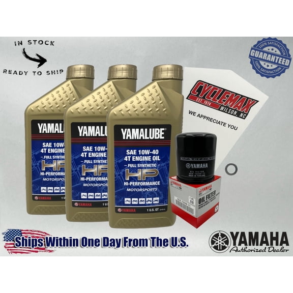 Cyclemax Full-Synthetic Yamalube Oil Change Kit fits 2004-2013 Yamaha RAPTOR 350