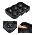 thumbnail image 3 of Uxcell Ice Tray, 6x2 Inch Ice Ball Maker,Reusable Black Round Silicone Ice Tray, 3 of 6