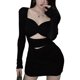 thumbnail image 4 of Vestido ahuecado, vestido ajustado con frunces y cortes Vestido mini ajustado con frunces y cortes Tecnología innovadora, 4 of 9