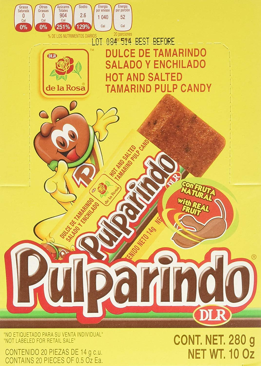 Mexican Candy De La Rosa Tamarind Candy Bar Pulparindo Original Piece Pack Walmart Com Walmart Com