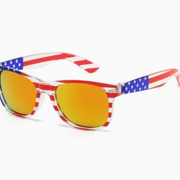 4th Of July USA Flag Sunglasses, Red White Blue Patriotic Design, Novelty Independence Day Shades, Glasses for 4th Of July Holiday Parade Party Events