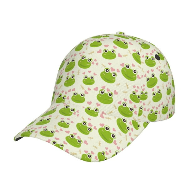 Fotbe Green Frog Gorro Clásico de Béisbol, Gorra Ajustable con Broche Snapback, Gorro de Exterior de Algodón Suave