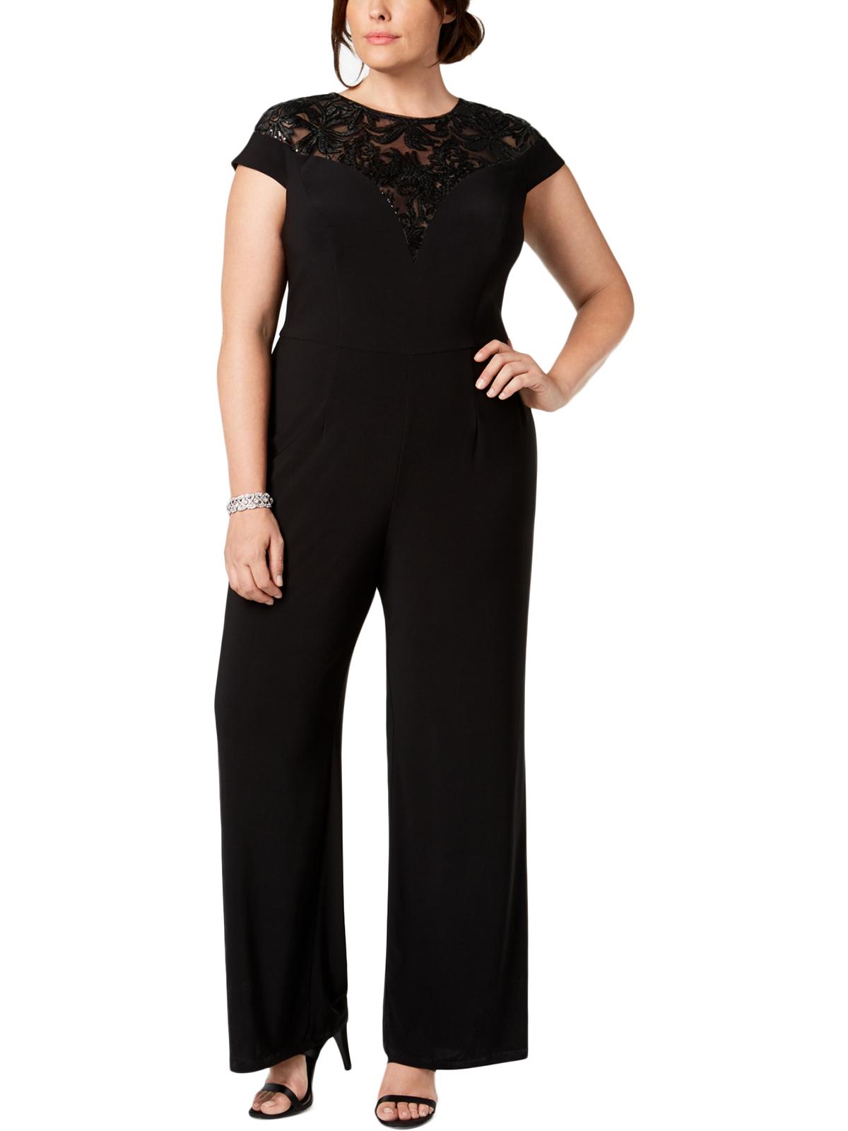 adrianna papell sequin jumpsuit
