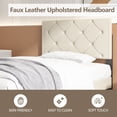 thumbnail image 5 of uhomepro Modern Platform Bed Frame with Adjustable Faux Leather Upholstered Headboard, Beige Twin Bed for Girls Boys with Wood Slats Support, No Box Spring Needed, 5 of 13