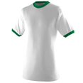 thumbnail image 1 of 710A Ringer T-Shirt, White and Kelly, Small, 1 of 1