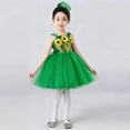thumbnail image 3 of Vestido de cuello redondo sin mangas para niñas, falda de gasa de poliéster para actuación de princesas y danza de flores., 3 of 6
