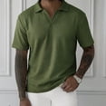 thumbnail image 2 of LTTVQM Mens Polo Shirts Short Sleeve Waffle Knit Casual Shirt Slim Fit 2026 Summer Fashion Golf Outdoor Shirts Army Green 3XL, 2 of 4