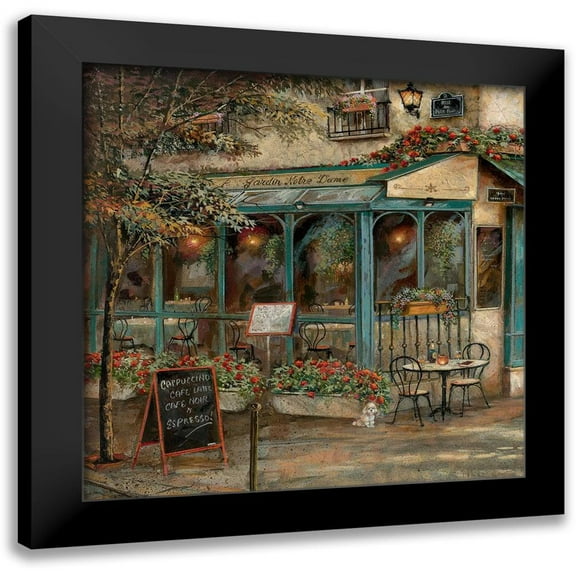Manning, Ruane 12x12 Black Modern Framed Museum Art Print Titled - Jardin Notre Dame I