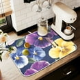 thumbnail image 2 of Dish Drying Mat for Kitchen Counter 16x18/18x24 Flowers Pansies Absorbent Coffee Bar Mat Dish Drainer Rack Mat for Kitchen Counter, 2 of 7