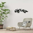 thumbnail image 6 of Birds on Branch Metal Wall Art Decor Sculpture Hanging Decoration Sign 4 Birds Iron Wall Art Black Rustic Decor Ornament Wall for Garden Indoor Outside Living Room Home Office 12 x 4Inch, 6 of 7