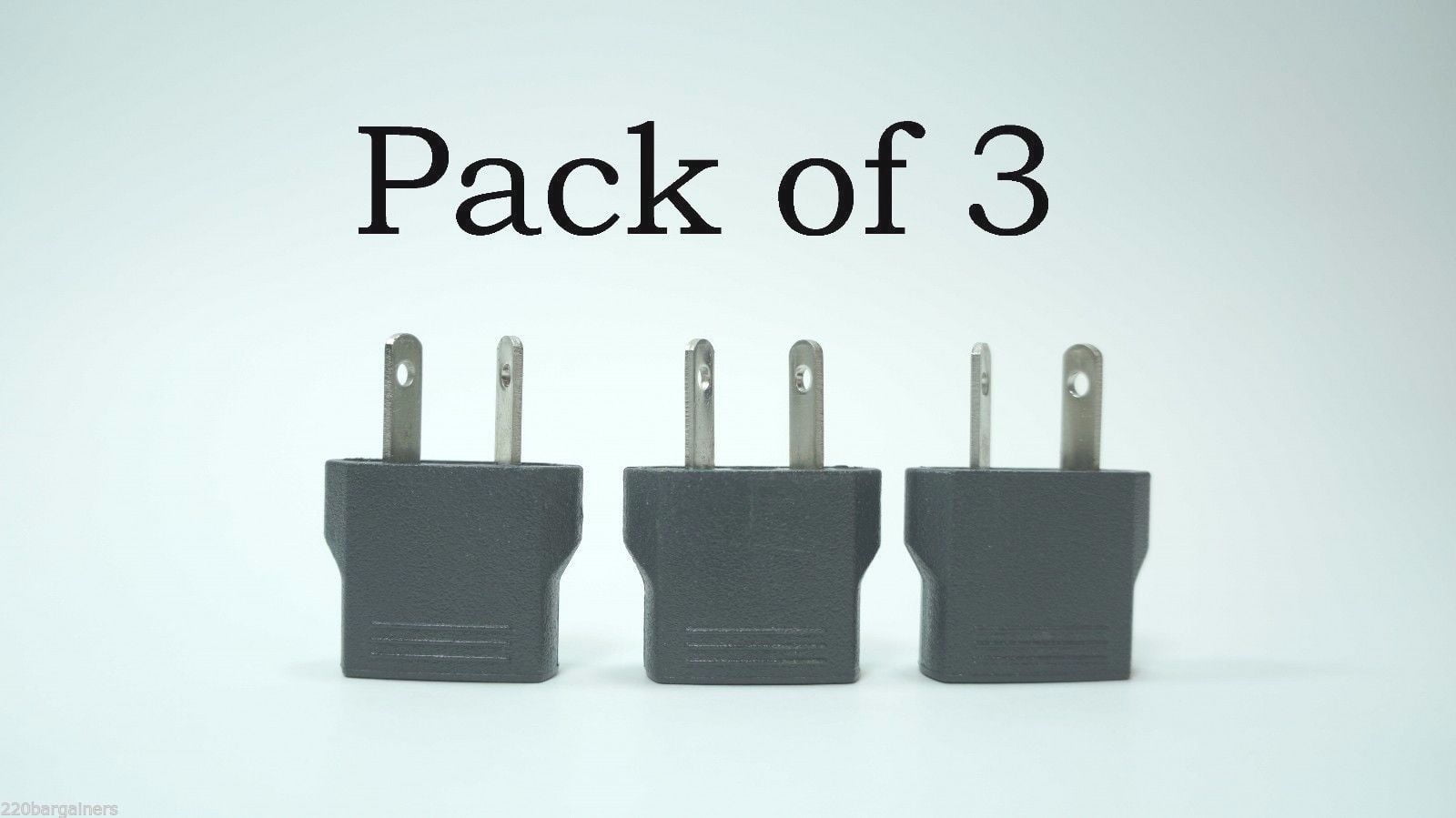 3 Pack of Black Australia / New Zealand Plug Adapters Change USPlug