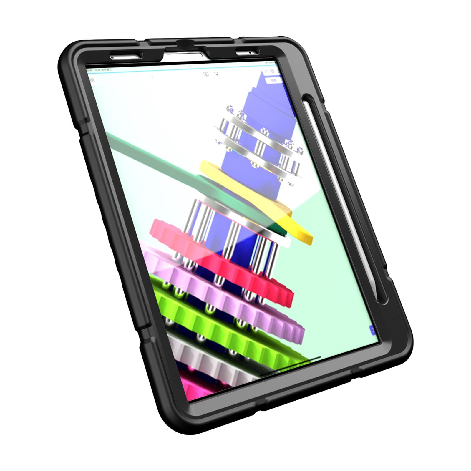 Allytechgroup Heavy Duty Case for Apple iPad 11th Generation 11" 2025 & iPad 10th Generation 10.9" 2022, Rugged Tablet Case with Kickstand Pencil Holder Logo Hole Kids Friendly TPU + PC Cover,Black
