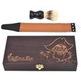 thumbnail image 1 of 1 Set Shaving Kit Portable Razor Storage Box Wooden Razor Case with Hair Brush Leather Strop, 1 of 8