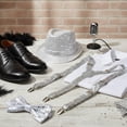 thumbnail image 2 of Slccxzc Sequin Fedora Hat Set with Suspenders & Bow Tie, Sparkly Party Costume Accessories for Men Women, 2 of 7