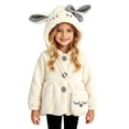 thumbnail image 2 of Toddler Jacket Girl Dqueduo Toddler Girls' Hooded Fleece Button Coat Jacket With Matching Mini Shoulder Bag White 0-1Years, 2 of 8